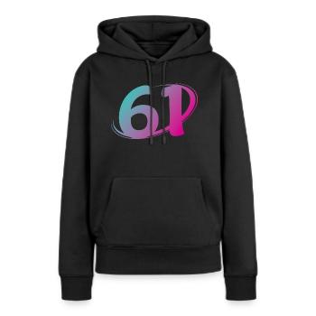 Nummer 61 mehrfarbig - Frauen Premium Bio Hoodie - Schwarz - Vorne - Julia (174cm)