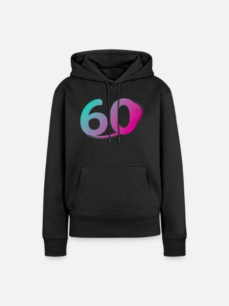 Nummer 60 mehrfarbig - Frauen Premium Bio Hoodie - Schwarz