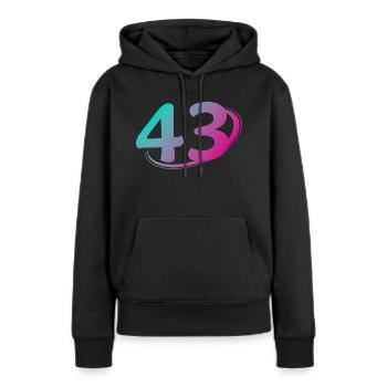 Nummer 43 mehrfarbig - Frauen Premium Bio Hoodie - Schwarz - Vorne - Julia (174cm)