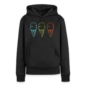 Glace Glace 3 - Sweat à capuche Premium bio Femme - noir - Devant - Julia (174cm)