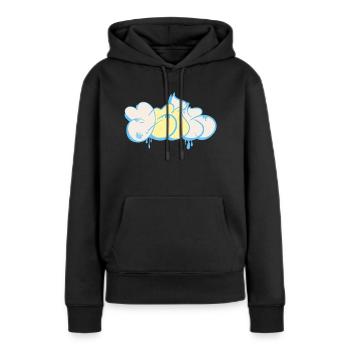 Projet sans titre 2 - Sweat à capuche Premium bio Femme - noir - Devant - Julia (174cm)