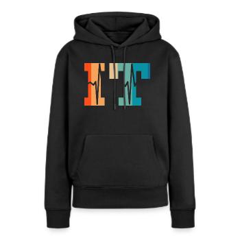 Battement de cœur rétro information technology - Sweat à capuche Premium bio Femme - noir - Devant - Julia (174cm)