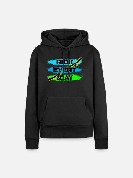 Skate - Frauen Premium Bio Hoodie - Schwarz