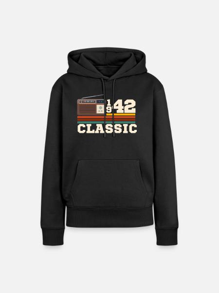 Jubiläum 1942 Retro-Klassiker - Frauen Premium Bio Hoodie - Schwarz