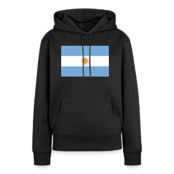 Drapeau Argentine Argentine - Sweat à capuche Premium bio Femme - noir - Devant - Julia (174cm)