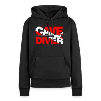 cave diver - Sweat à capuche Premium bio Femme - noir - Devant - Julia (174cm)