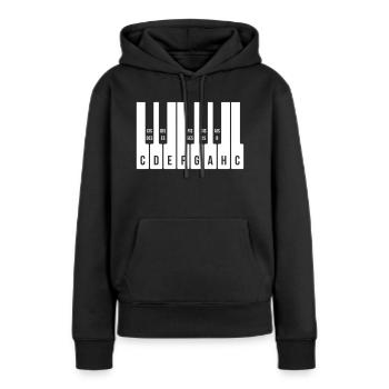 Gamme de gammes de clavier en C majeur (piano / musique / 1C) - Sweat à capuche Premium bio Femme - noir - Devant - Julia (174cm)