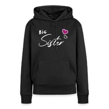 Big sister siblings heart - Women’s Premium Organic Hoodie - black - Front - Julia (174cm)