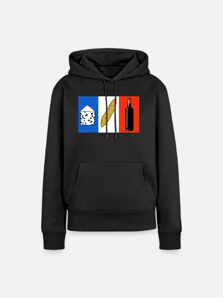 französische Flagge - Frauen Premium Bio Hoodie - Schwarz