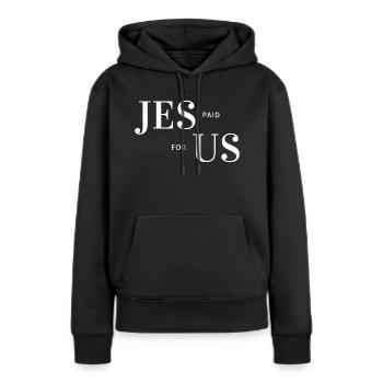 Jesus Christus,Jesus Christus,Jesus Christus,Jesus - Frauen Premium Bio Hoodie - Schwarz - Vorne - Julia (174cm)