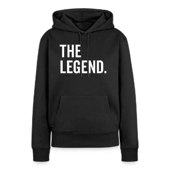 La légende - Sweat à capuche Premium bio Femme - noir - Devant - Julia (174cm)