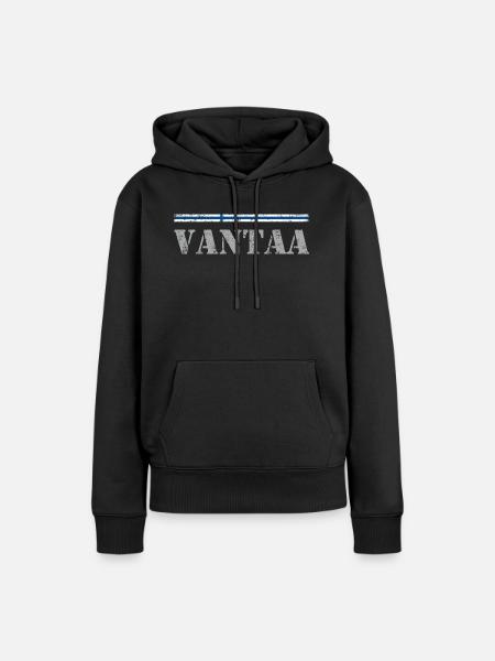 Vantaa - Frauen Premium Bio Hoodie - Schwarz