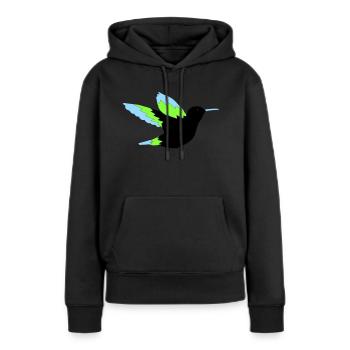 kolibri - Frauen Premium Bio Hoodie - Schwarz - Vorne - Julia (174cm)