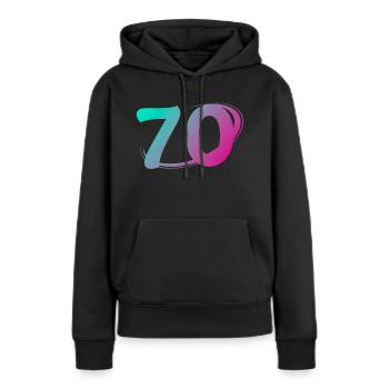 Nummer 70 mehrfarbig - Frauen Premium Bio Hoodie - Schwarz - Vorne - Julia (174cm)
