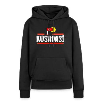 Izmir Destination - Sweat à capuche Premium bio Femme - noir - Devant - Julia (174cm)