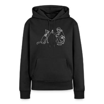 Hund High Five - Frauen Premium Bio Hoodie - Schwarz - Vorne - Julia (174cm)