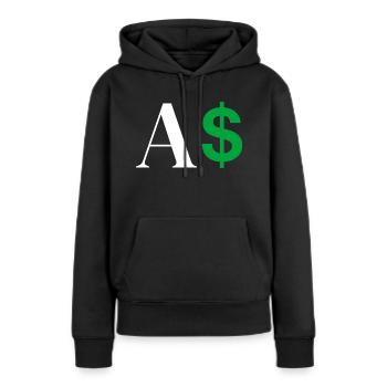 Dollar-Buchstabe - Frauen Premium Bio Hoodie - Schwarz - Vorne - Julia (174cm)