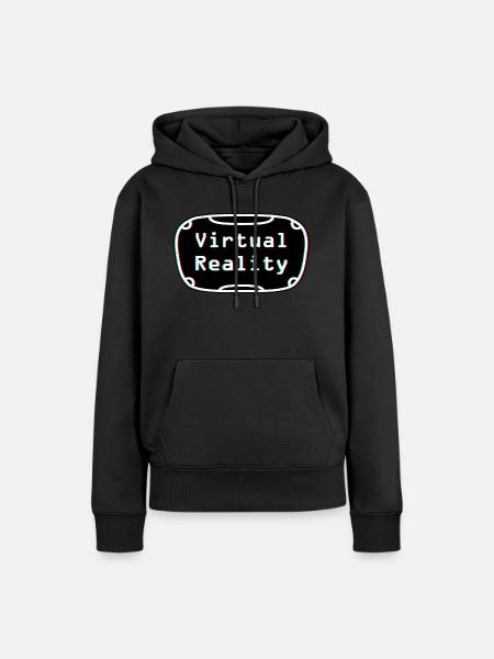 Virtual-Reality-Erlebnis - VR-Headset-Design - Frauen Premium Bio Hoodie - Schwarz