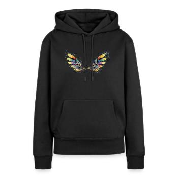 Aile - Sweat à capuche Premium bio Femme - noir - Devant - Julia (174cm)