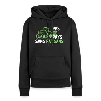Traktor, Bauer, Bauer, ich bin Bauer - Frauen Premium Bio Hoodie - Schwarz - Vorne - Julia (174cm)