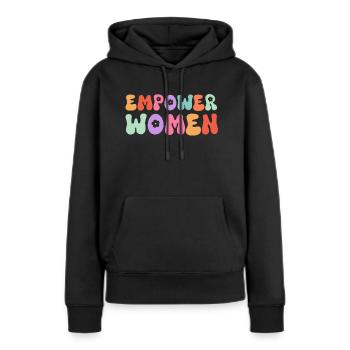 Autonomiser les femmes - Sweat à capuche Premium bio Femme - noir - Devant - Julia (174cm)