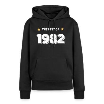 Best of 1982 - Sweat à capuche Premium bio Femme - noir - Devant - Julia (174cm)