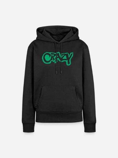 crazy - Frauen Premium Bio Hoodie - Schwarz
