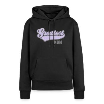 Le plus grand 2C MOM - Sweat à capuche Premium bio Femme - noir - Devant - Julia (174cm)