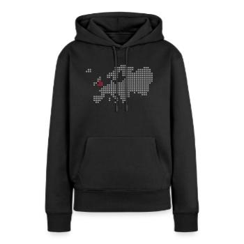 Angleterre - Sweat à capuche Premium bio Femme - noir - Devant - Julia (174cm)