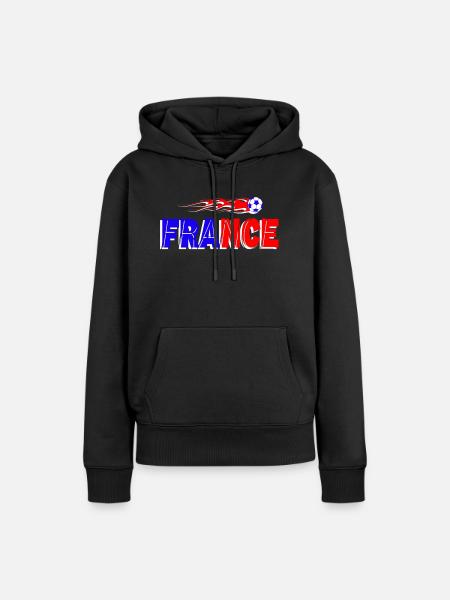 france - Frauen Premium Bio Hoodie - Schwarz