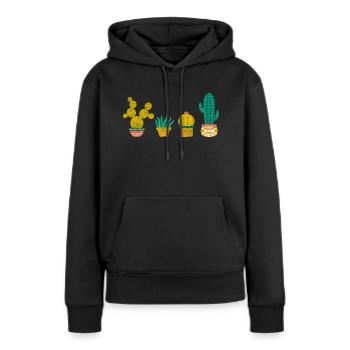 Cool Cactus Illustration Design - Frauen Premium Bio Hoodie - Schwarz - Vorne - Julia (174cm)