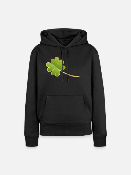 vierblättriges kleeblatt - Frauen Premium Bio Hoodie - Schwarz
