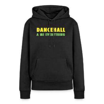 dancehall un mi tout - Sweat à capuche Premium bio Femme - noir - Devant - Julia (174cm)