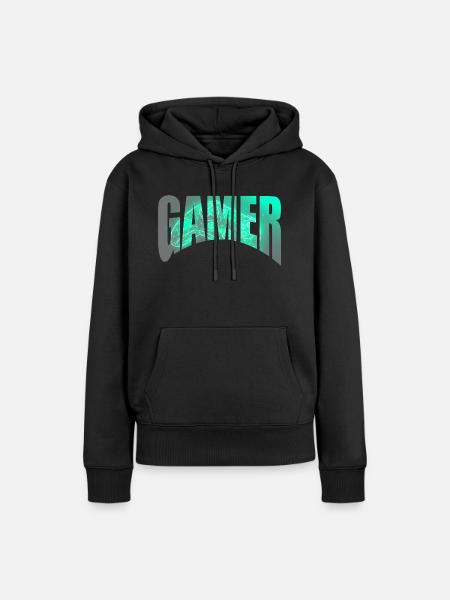 Gamer cooles Design - Frauen Premium Bio Hoodie - Schwarz
