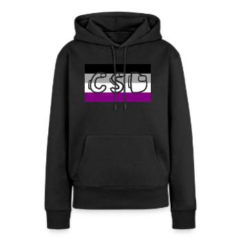 Fierté asexuée CSD - Sweat à capuche Premium bio Femme - noir - Devant - Julia (174cm)