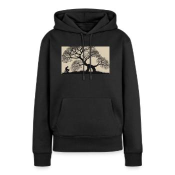 Baum der Erinnerung - Frauen Premium Bio Hoodie - Schwarz - Vorne - Julia (174cm)