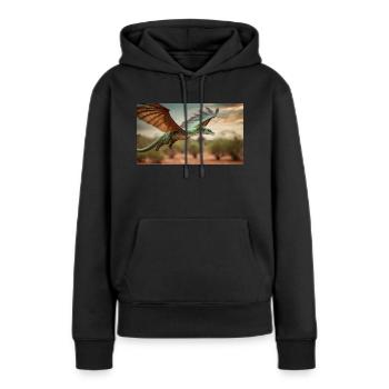 Un dragon vert orange réaliste dans l’outback - Sweat à capuche Premium bio Femme - noir - Devant - Julia (174cm)