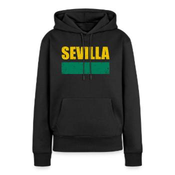Sevilla Vintage - Frauen Premium Bio Hoodie - Schwarz - Vorne - Julia (174cm)