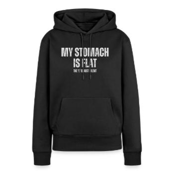 Mein Bauch ist flach - Frauen Premium Bio Hoodie - Schwarz - Vorne - Julia (174cm)