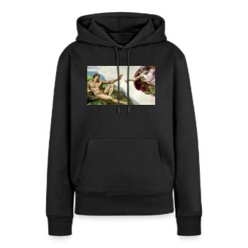 Modern Michelangelo - Frauen Premium Bio Hoodie - Schwarz - Vorne - Julia (174cm)