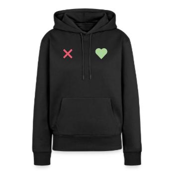 x match - Frauen Premium Bio Hoodie - Schwarz - Vorne - Julia (174cm)