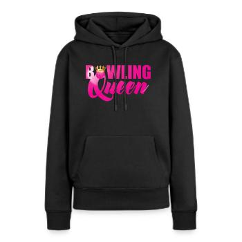 Bowling / Bowler: Bowling Reine - Sweat à capuche Premium bio Femme - noir - Devant - Julia (174cm)