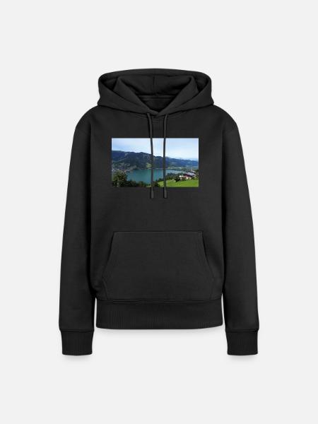 Zell am See - Frauen Premium Bio Hoodie - Schwarz