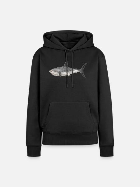 Haie - Frauen Premium Bio Hoodie - Schwarz