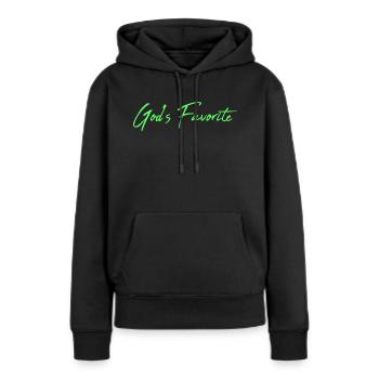 Gods Favorite - Frauen Premium Bio Hoodie - Schwarz - Vorne - Julia (174cm)