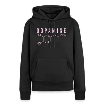 Molécule de dopamine - Sweat à capuche Premium bio Femme - noir - Devant - Julia (174cm)