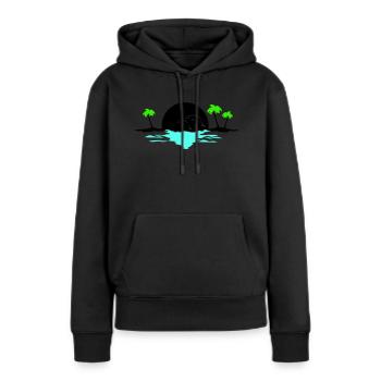 sunset delfine - Frauen Premium Bio Hoodie - Schwarz - Vorne - Julia (174cm)