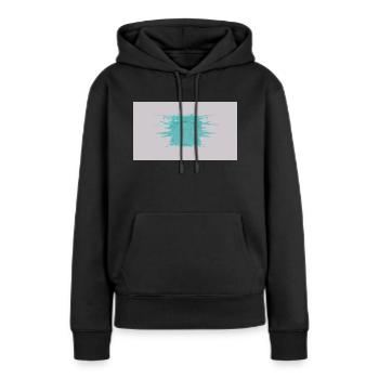 Cube d’éclat - Sweat à capuche Premium bio Femme - noir - Devant - Julia (174cm)