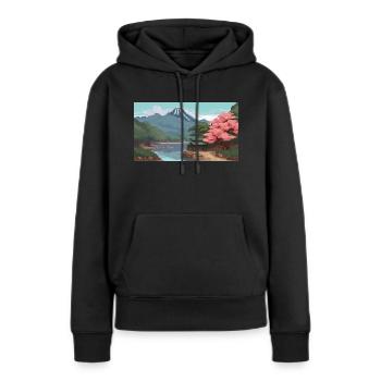 Miho No, Matsubara, Japan - Pixel Art - Frauen Premium Bio Hoodie - Schwarz - Vorne - Julia (174cm)