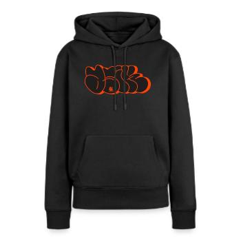 Asik Graffiti Throwup Simple Style Alphabet - Sweat à capuche Premium bio Femme - noir - Devant - Julia (174cm)